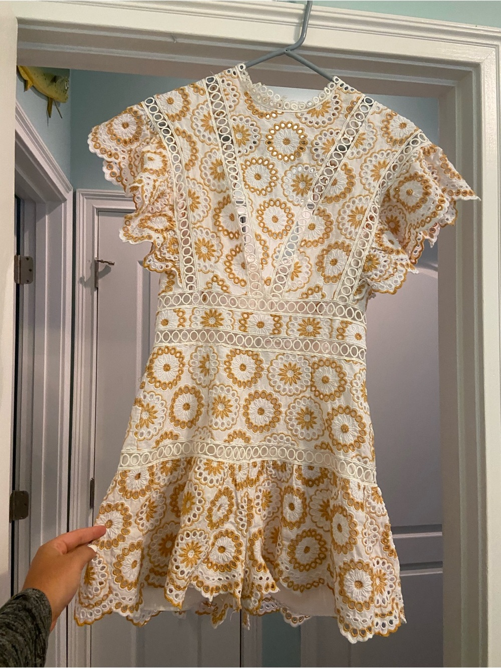 Saylor Shanice Eyelet Lace Embroidered Romper - Picture 4 of 9